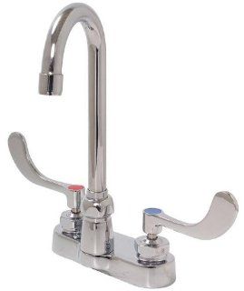 Zurn Z812A4 XL P AquaSpec Lead Free Centerset Faucet with Four Inch Wrist Blade Handle and Polished Chrome Plated Cast Brass   Touch On Bathroom Sink Faucets  