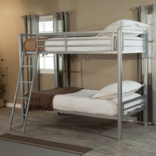 Duro Hanley Twin over Twin Bunk Bed   Silver   Bunk Beds
