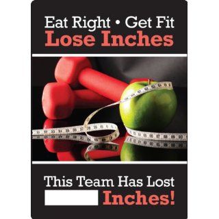 Accuform Signs MSR814PL WorkHealthy Plastic Write A Day Scoreboard, "Eat Right   Get Fit   Lose Inches   This Team Has Lost #### Inches" 14" Width X 20" Height Industrial Warning Signs