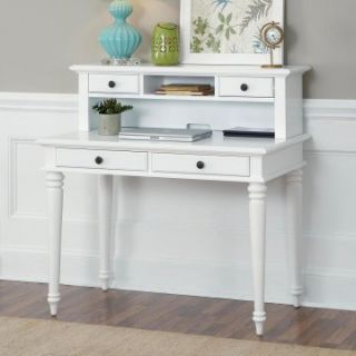 Home Styles Bermuda Brushed White Student Desk with Optional Hutch   Desks
