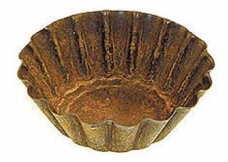 3" Primitive Rusty Metal Fluted Candle Pan Tart Mold   Set of 10 Kitchen & Dining