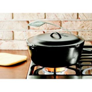 Lodge Logic Dutch Oven with Spiral Bail and Iron Cover   Dutch Ovens
