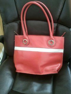Emilie M Simulated Leather Pink and White Handbag  Other Products  