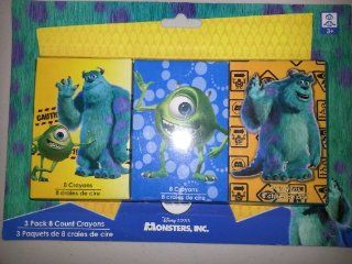 Disney Pixar Monsters, Inc University 3 pack 8 Count Crayons Toys & Games