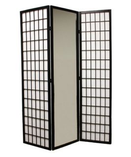 Shoji & Full Length Mirror 3 Panel Room Divider   Room Dividers