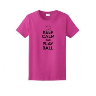 Keep Calm and Play Ball Ladies T Shirt Fashion T Shirts