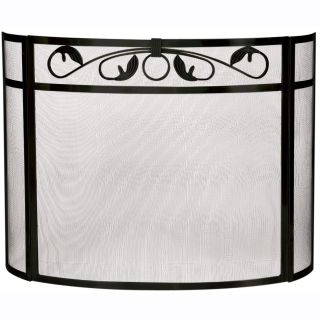 Uniflame 3 Panel Elegant Scroll Design Curved Fireplace Screen   Fireplace Screens