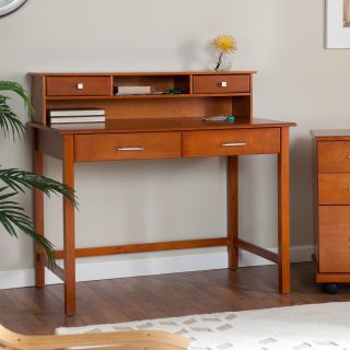 Valona Modern Writing Desk with Optional Hutch   Oak   Desks