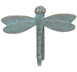 Large Solid Brass Dragonfly Door Knocker with Verdigris Finish    