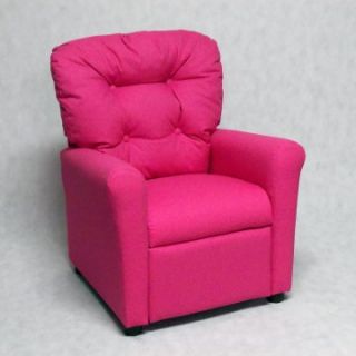 Brazil Furniture 4 Button Back Child Recliner   Dixie Pink   Kids Recliners