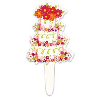 Dress My Cupcake DMC41WP 817 12 Pack Floral Wedding Cake Pick Decorative Cake Topper Kitchen & Dining