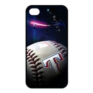 Custom Texas Rangers Back Cover Case for iPhone 4 4S IP 11907 Cell Phones & Accessories