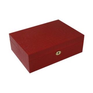 Bey Berk Croco Design Wood Jewelry Box   11.25W x 4H in.   Womens Jewelry Boxes