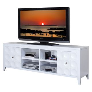 kathy ireland Home by Martin Crescent Bright White Entertainment Collection 70 in. Television Console   TV Stands