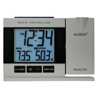 La Crosse Technology Radio Controlled or Manual Projection Alarm Clock with Temperature   Atomic Clocks