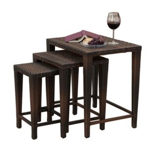 Wicker Multi brown Nesting Tables   Patio Tables