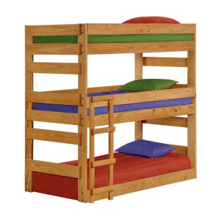 Chelsea Home Twin Triple Bunk Bed   Ginger Stain   Bunk Beds