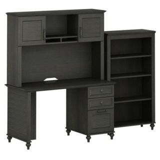 kathy ireland Office by Bush Furniture Small Office Bundle with Bookcase BBF Collection   Kona Coast   Desks