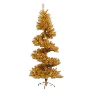 Vickerman 7 ft. Gold Glitter Pre lit Spiral Tree   Christmas Trees