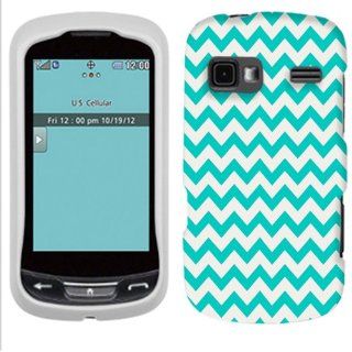 LG Rumor Reflex Chevron Zig Zag Turquoise & White Phone Case Cover Cell Phones & Accessories