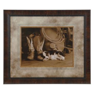 Sleeping Puppy and Cowboy Boots Wall Art   39.5W x 33.5H in.   Photography