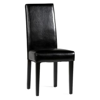 Chintaly Parson Straight Back Side Black Dining Chair   Black   Set of 2   Dining Chairs