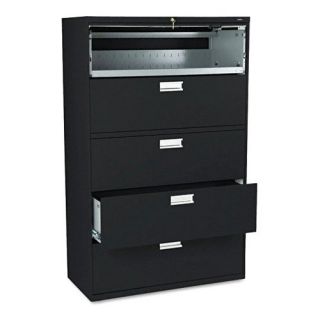 HON 600 Series 42 Inch Four Drawer Lateral File Plus One Roll Out Shelf   File Cabinets