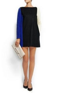 ELLAZHU Contrast Color Matching Horizontal Neck Dress VESTITO With Zipper Pockets (Size XS)