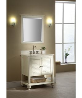Xylem Islander 31 in. Tropical White Single Bathroom Vanity with Undermount Sink and Optional Mirror   Single Sink Bathroom Vanities