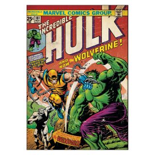 Comic Book Cover  Hulk w/ Wolverine Peel and Stick Comic Book Cover   Wall Decals