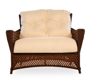 Lloyd Flanders Grand Traverse All Weather Wicker Chair and a Half   Outdoor Lounge Chairs