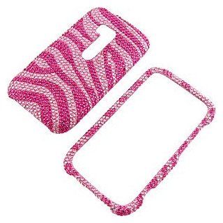 Rhinestones Protector Case for Nokia Lumia 822, Hot Pink Zebra Full Diamond Cell Phones & Accessories