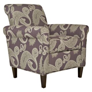 angeloHOME Harlow Chair Feathered Paisley Amethyst Purple   Upholstered Club Chairs