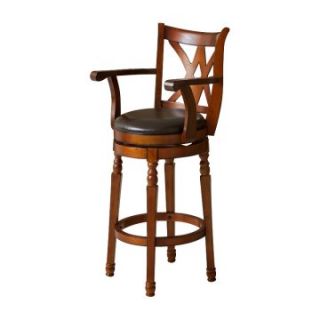 Eclipse Brown Swivel Bar Stool with Arms   Bar Stools