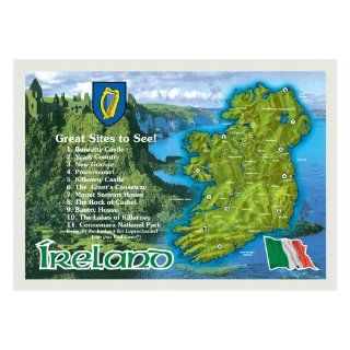 Hoffmaster PP211 Dollar Wise Recycled Paper Fashion Placemat, 14" Length x 10" Width, Map of Ireland (Case of 1000)
