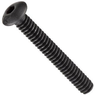 Alloy Steel Socket Cap Screw, Black Oxide Finish, Button Head, Internal Hex Drive, Meets ASME B18.3/ASTM F835, 1" Length, Fully Threaded, #6 32 UNC Threads, Imported (Pack of 100)