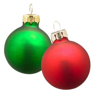 K&K Interiors Mini Matte Christmas Ornaments   Box of 15   Green and Red   Set of 2 boxes   Ornaments