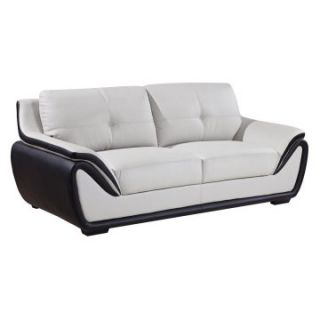 Global Furniture U3250 Leather Sofa   Gray / Black   Sofas