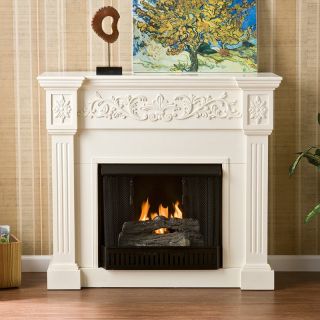 Southern Enterprises Calvert Ivory Gel Fireplace   Gel Fireplaces