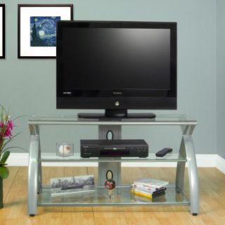 Calico Designs Futura TV Stand   Silver/Clear   TV Stands