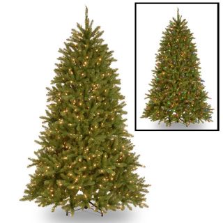 7.5 ft. Dunhill Fir Hinged Pre Lit Christmas Tree   Dual Color LED Lights and On/Off Switch   Christmas Trees