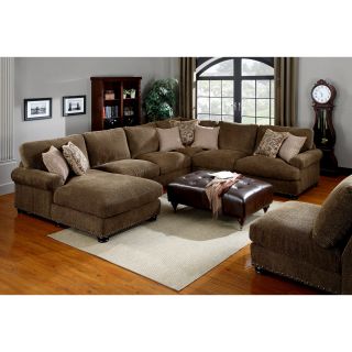 Emerald Home Baxter Chenille Sectional Set with Ottoman   Sofa Sets