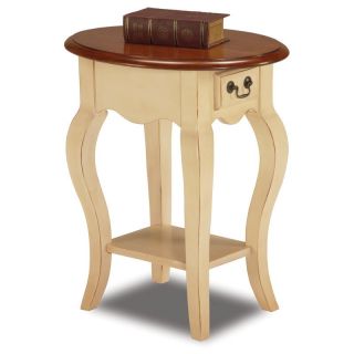 Bentwood Oval End Table in Ivory   End Tables