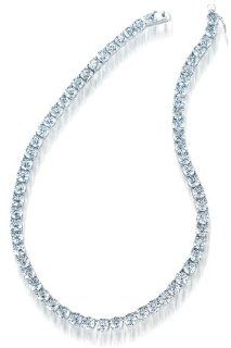 CleverEve Luxury Series 6.0mm Sterling Silver CZ Tennis Necklace 15.75" Jewelry