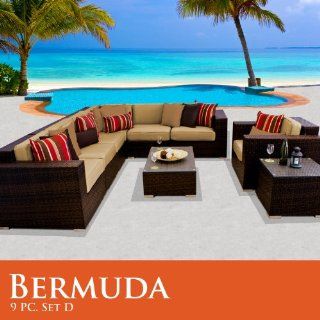 Bermuda 9 Piece Outdoor Wicker Patio Furniture Set 09D Sand  Outdoor And Patio Furniture Sets  Patio, Lawn & Garden