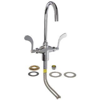 Zurn Z826B4 XL Double Lab Faucet With 5 3/8" Gooseneck And 4" Wrist Blade Handles Bathroom Sink Faucets
