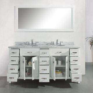 Virtu USA Aveline 72 in. Double Bathroom Vanity   White   Double Sink Bathroom Vanities