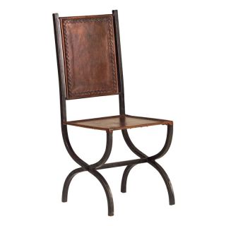 Rajah Iron Leather Dining Chair   Dining Chairs