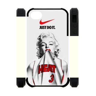 Marilyn Monroe Bite NBA Miami Heat Dwyane Wade Jersey Iphone 4 4S Dual Protect Nike Just Do It Cover Case Cell Phones & Accessories