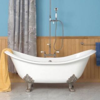 Sunrise Elegance 72 in. Cast Iron Double Slipper Clawfoot Tub with Lions Paw Feet   Clawfoot Tubs